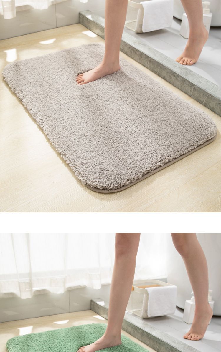 Plush Bathroom Rug - Super Absorbent & Non-Slip Square Floor Mat For Bathroom & Shower (Soft & Thick Memory Foam Carpet)_voghion.com