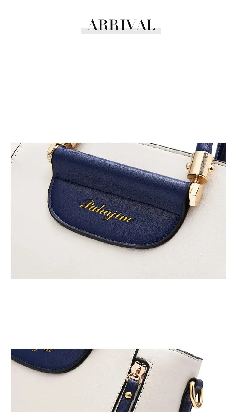 Fashion Color Contrast Handbag, ing Striped Crossbody Bag, Women's Elegant Office & Work Purse_voghion.com