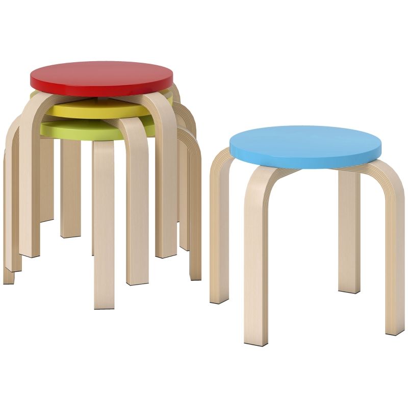 4er Set Stapelhocker mit Filzfußpolstern, Bunt_voghion.com