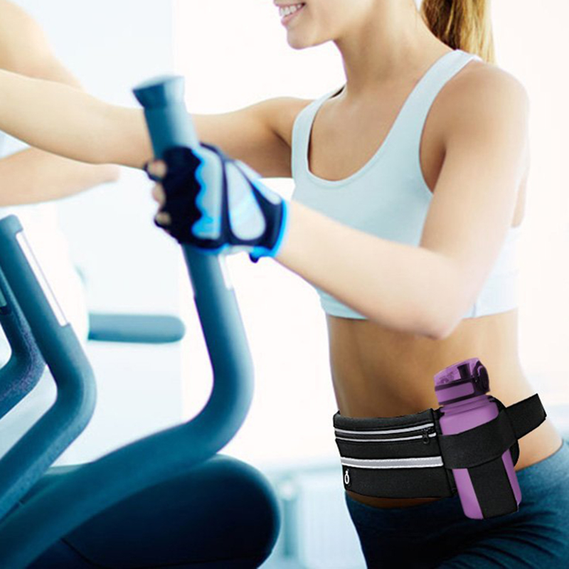 Lihanbao Portable Waterproof Running Waist Bag Jogging Hiking Sport Belt Anti-theft Pouch-Black_voghion.com