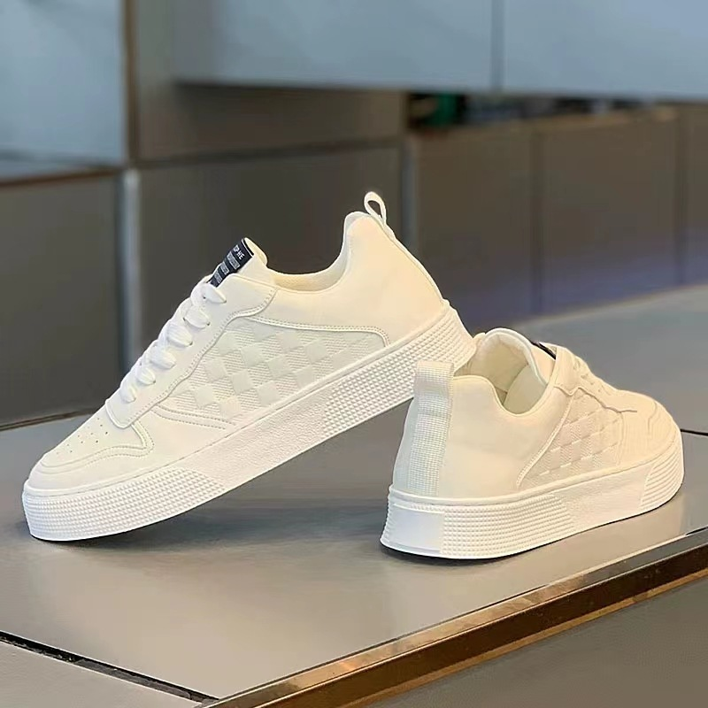 Panda Colored Spring Breathable Live Broadcast, Board Casual Leather Small White Trendy Shoes, Men's Shoes_voghion.com