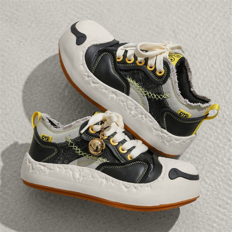 Scarpe basse da donna in tela con toppa a forma di campana, da donna, estive, unisex, brutte, carine e divertenti._voghion.com