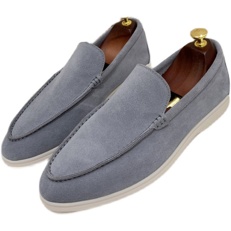 High Version Men's Slip-On Sheepskin Flat Casual Lazy Loafers Women's Large Size Shoes_voghion.com