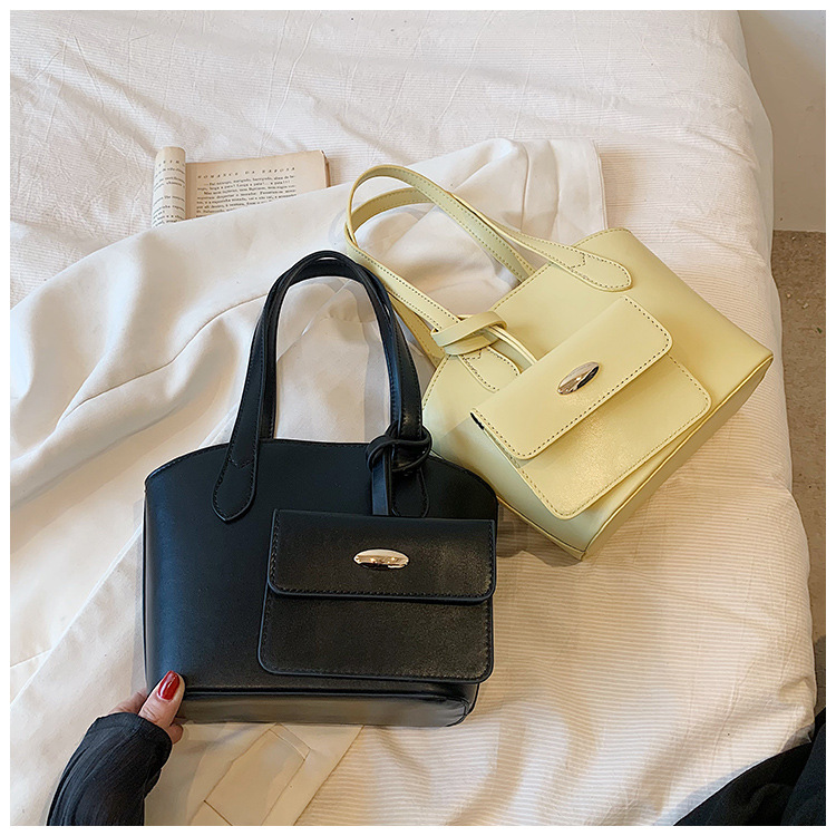 Borsa piccola portatile di moda estiva nuova borsa a secchiello casual semplice da donna 2023 borsa per ascelle suocera con trama di nicchia_voghion.com