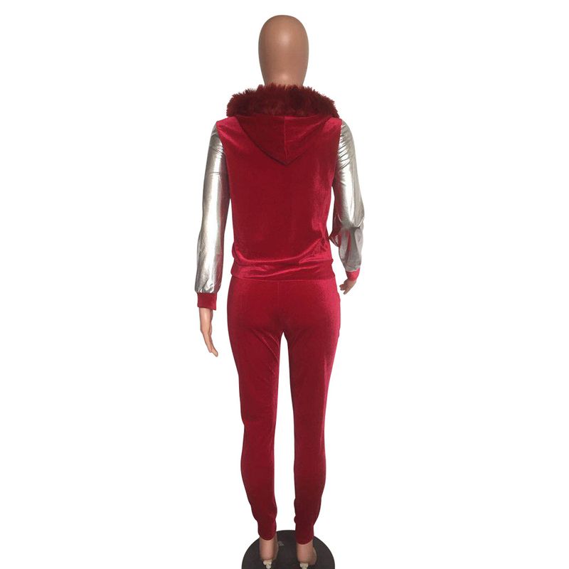 popular plush hooded sweatshirt and trousers two-piece set_voghion.com