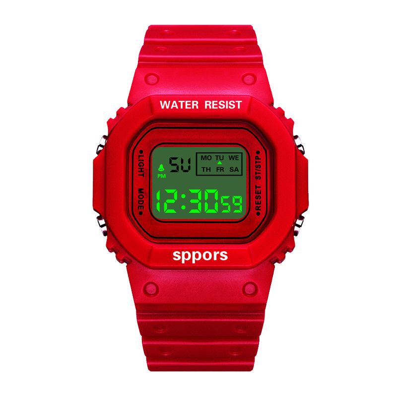 Orologio sportivo a LED quadrato - Orologio digitale unisex luminoso e impermeabile per studenti (design a cubo piccolo con sveglia e cronometro)_voghion.com