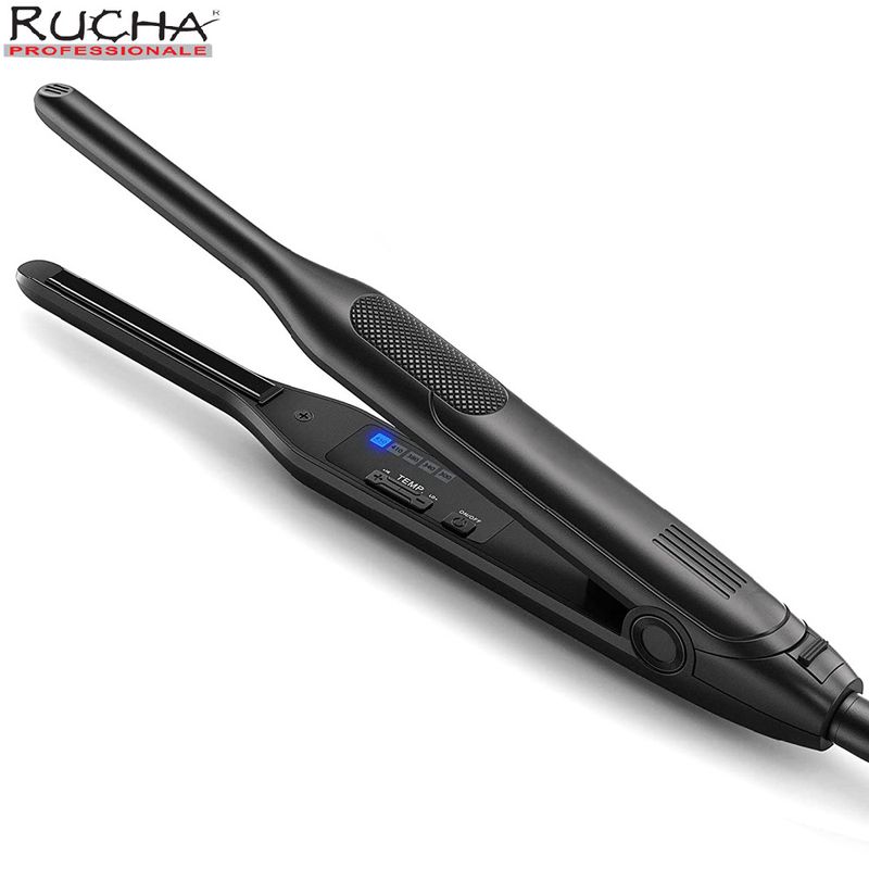 Professional Mini Hair Straightener & Curler - Ceramic Heating Plate, 10 Temp Settings, Dual Voltage (100-240V), Portable Styling Tool_voghion.com