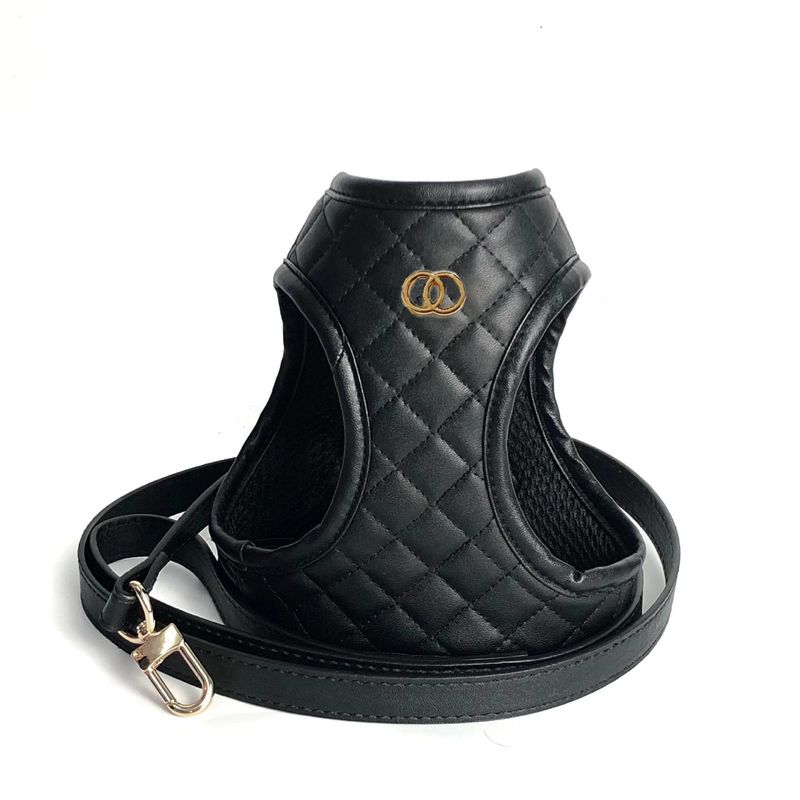 Pomeranian Corgi Designer Hund Katze Französische Bulldogge Leine Leder Brustgeschirr Set Trendy Marke Muster Stil_voghion.com