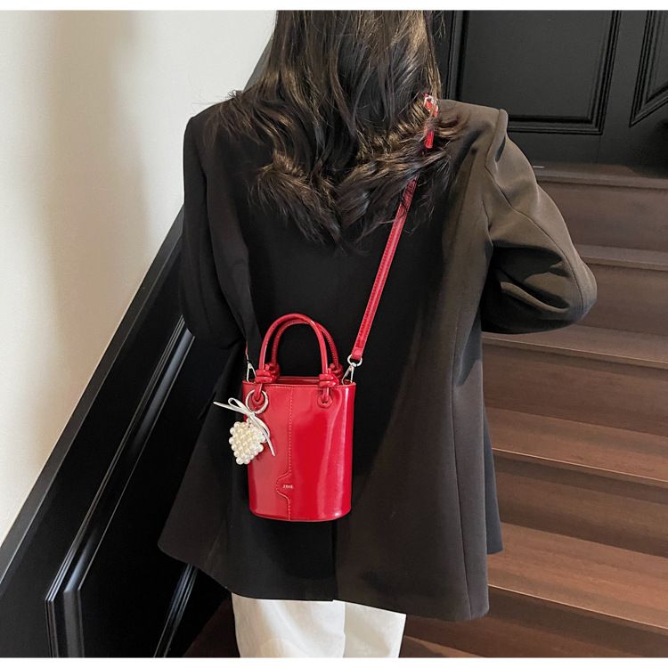 Women's Bucket Bag Stylish Silver Spice Single Shoulder Crossbody Bag With Retro Texture Carrying Bucket Bag_voghion.com
