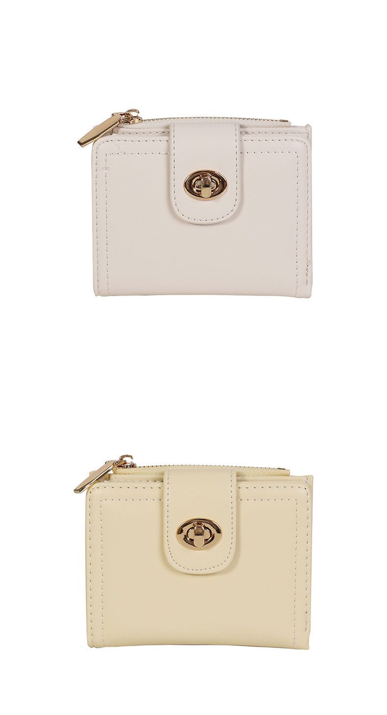 Japanese student simple short two fold PU ladies wallet zipper multi function ID fashion coin purse_voghion.com