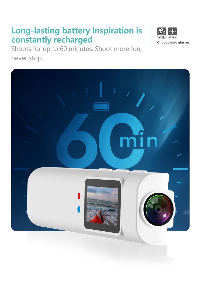 Neue WIFI-Handy-Zusammenschaltung, Kopfmontierter Ersatz für Aufnahme- und Videobrille, Sportkamera 1080P HD_voghion.com