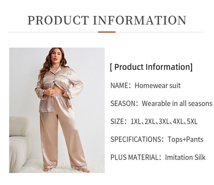 Vêtements de nuit pour femmes en soie glacée, pantalon fin à manches longues, cardigan en soie, grande taille, ensemble de vêtements de maison sexy_voghion.com