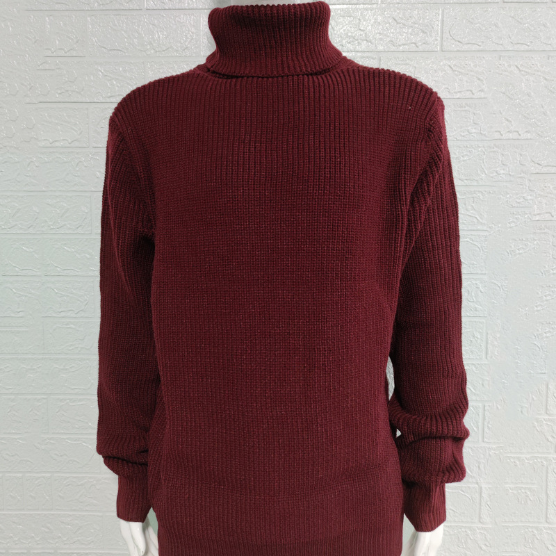 Herbst- und Winterpullover für Herren, modisch, einfarbig, Rollkragenpullover, langärmelig, Strickpullover_voghion.com