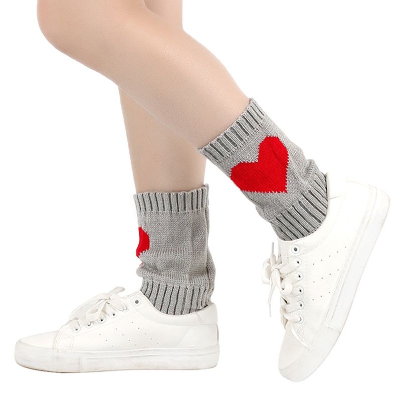 Couvre-pieds courts unisexes Love Bottes chaudes en laine tricotée pour hommes et femmes jambières chaussettes courtes en laine acrylique_voghion.com