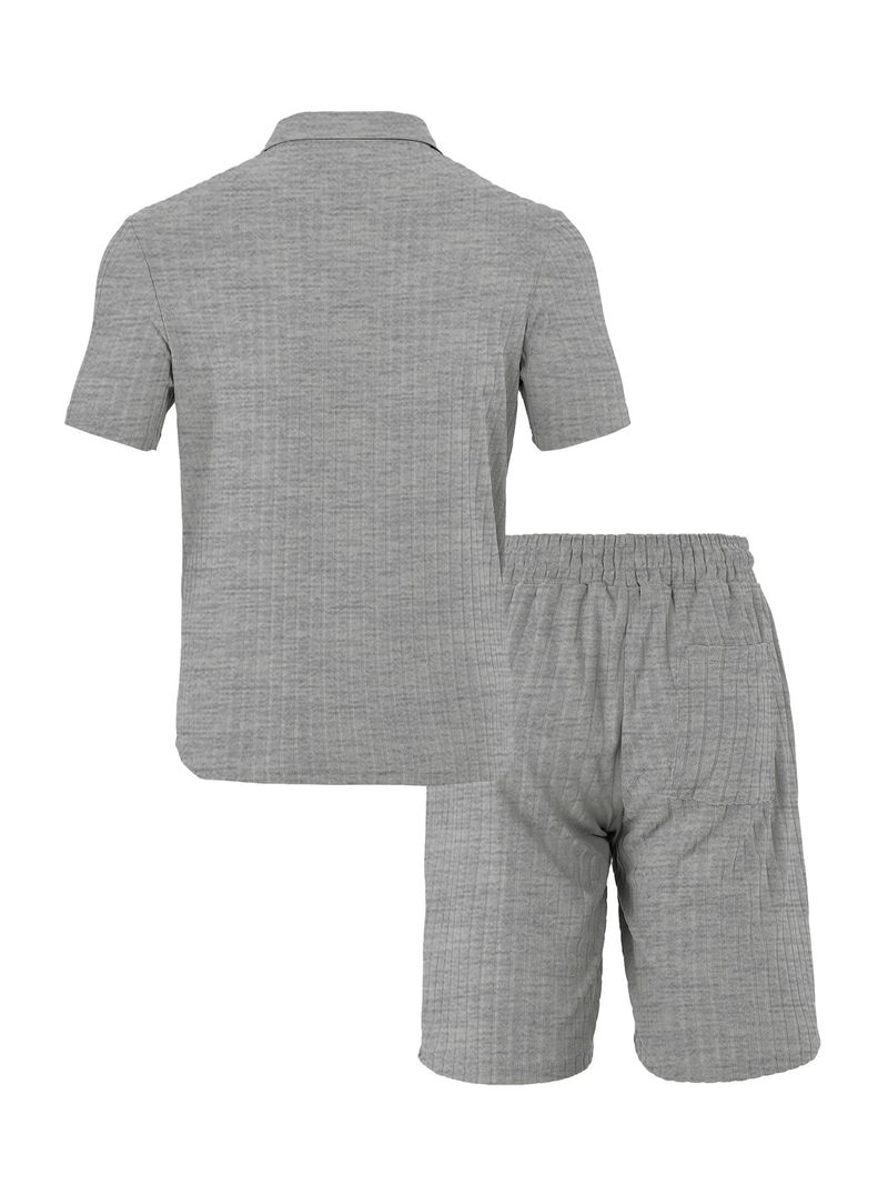 Ensemble de sport décontracté pour homme, nouvelle collection été, respirant, grande serviette droite, tissu jacquard, col rond_voghion.com