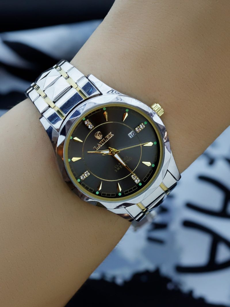 New LAULEX Genuine Three-Pin Calendar Automatic Calendar Scan Seconds Quartz Movement Sports Luxury Quartz Watch_voghion.com