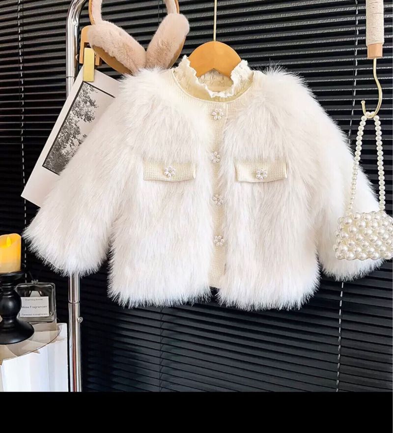 Mädchen-Wintermantel aus Kunstpelz im neuen Stil, vielseitiges Hemd mit Boden_voghion.com