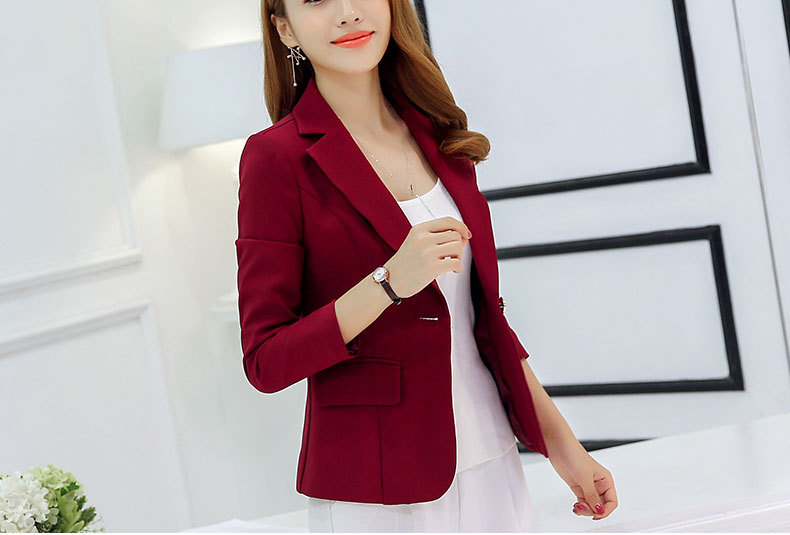 Dameblazer 2022 Formelle blazere Dame Kontorarbeid Dress Lommer Jakker Kåpe Slank Grå Dameblazer Femme Jakker Femme_voghion.com