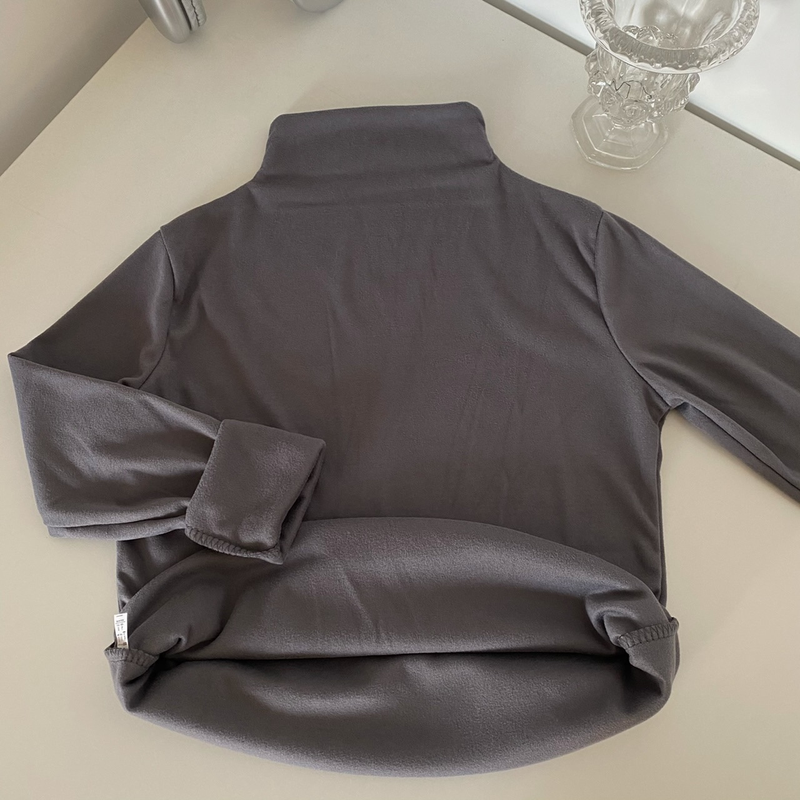 Maglietta termica a maniche lunghe con collo alto – Fodera in pile spazzolato su entrambi i lati per un calore estremo (M-XXL, misto poliestere-spandex)_voghion.com