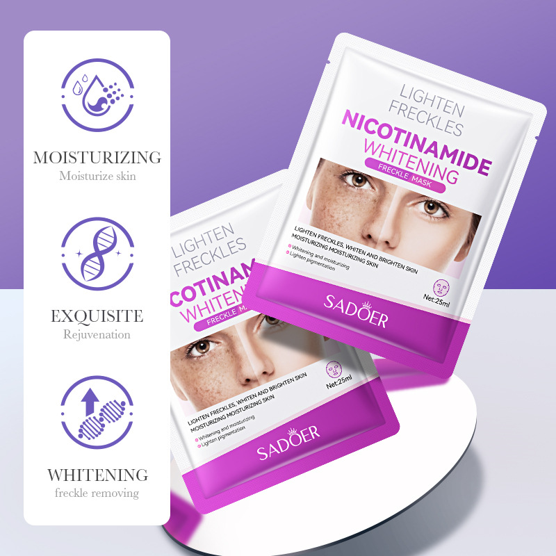Mascarilla facial hidratante con esencia de nicotinamida para eliminar pecas SADOER_voghion.com