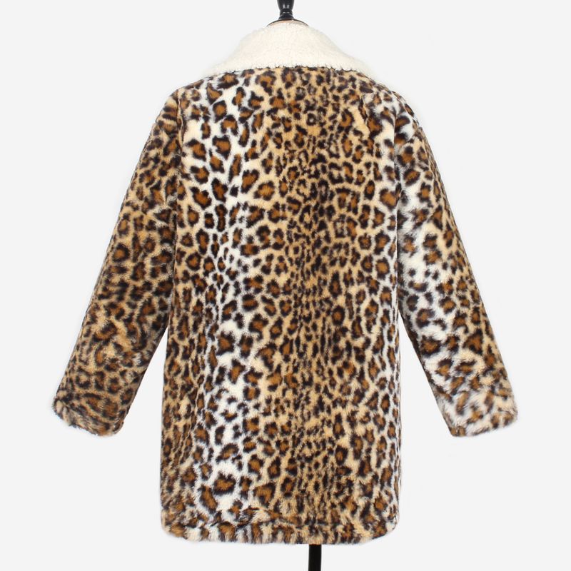 Damenbekleidung aus Plüschimitatpelzmantel mit Leopardenmuster_voghion.com