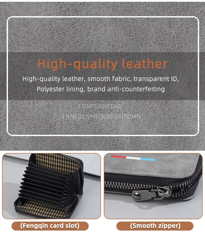 Baellerry New Men's Card Wallet, Simple Retro, Multi-card Design, Organ Style Structure, Set Of Card Wallet, Coin Purse, ID Bag, Card Holder In One._voghion.com