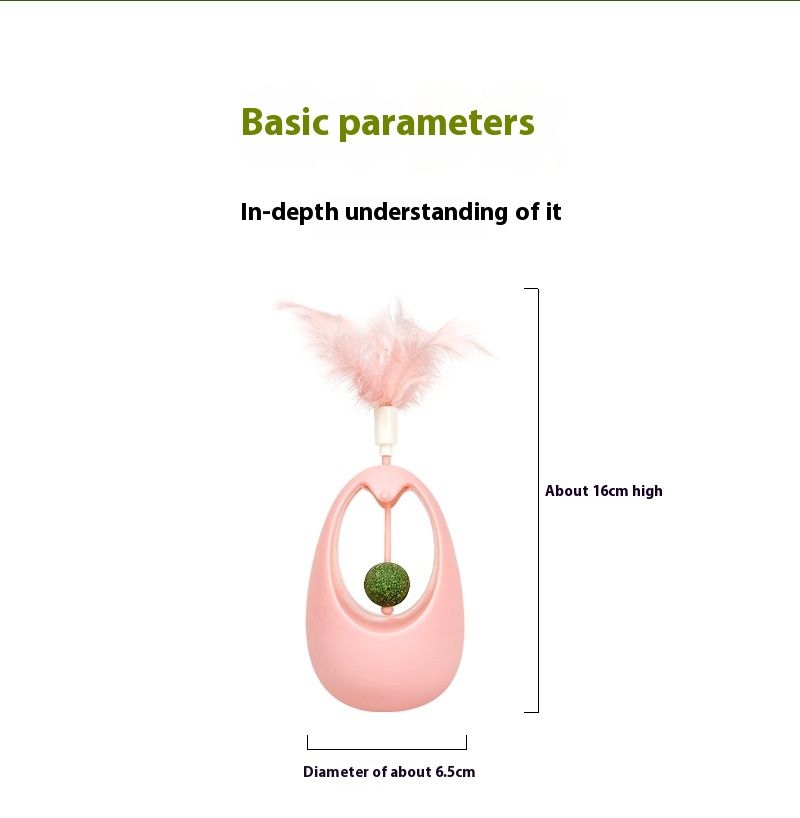 Giocattolo per animali domestici, bastoncino di piume, divertimento autonomo, palla di menta per gatti_voghion.com