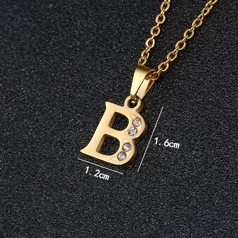 Collana con lettera, per studentessa coreana, semplice, piccola, per coppia di fidanzate, 26 lettere inglesi portafortuna, ciondolo con catena per clavicola_voghion.com