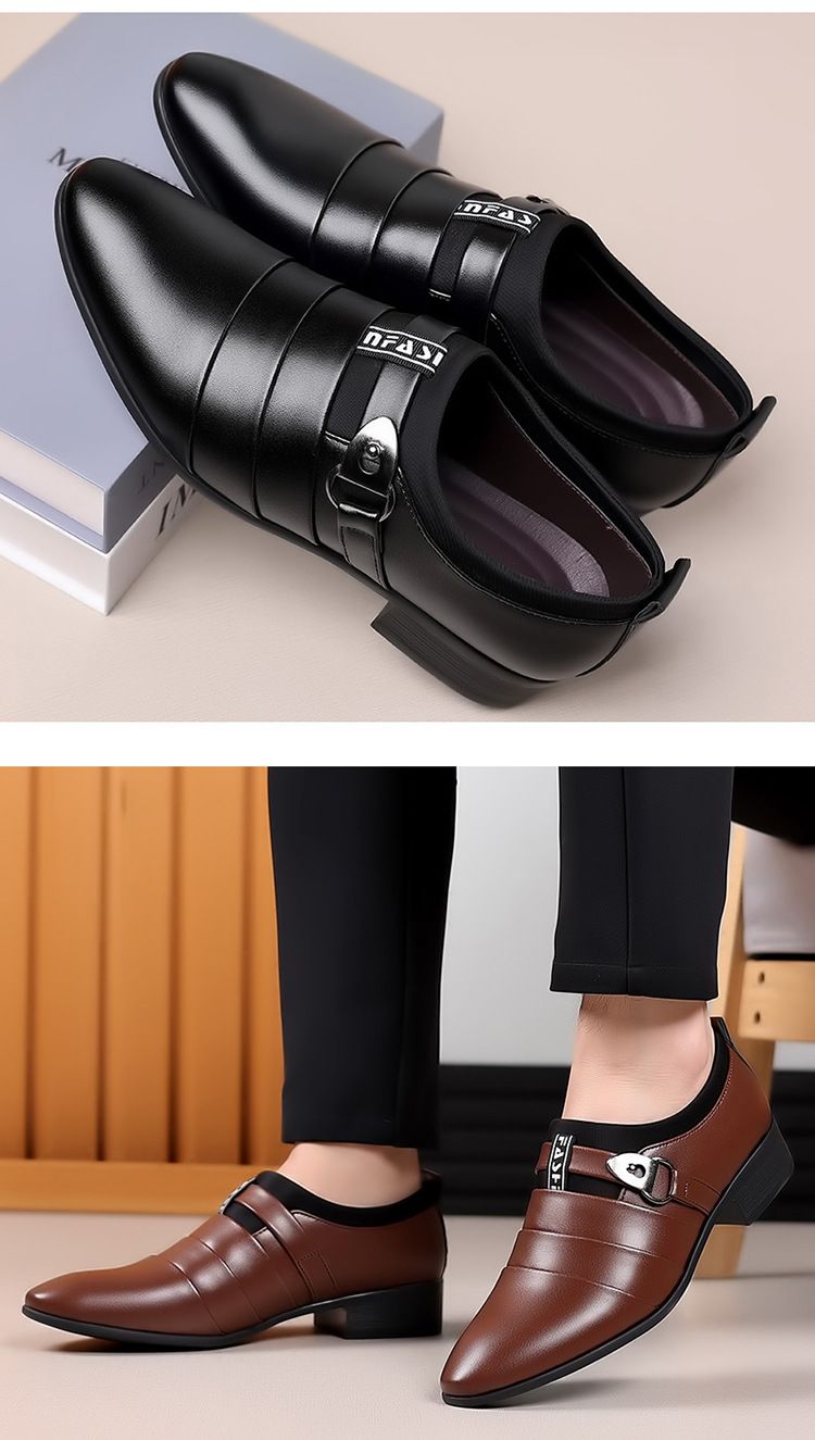 2025 New Men's Formal Shoes Plus Size Moccasins Pointed Toe Man Leather Shoe Classic Wedding Shoes Office Business Casual Shoes_voghion.com