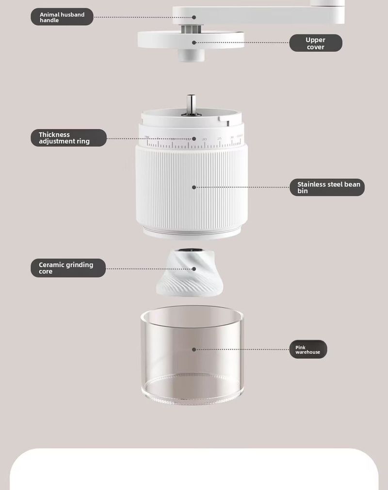 Hand-crank Bean External Adjustment Portable Small Household Grinder Manual Coffee Machine_voghion.com