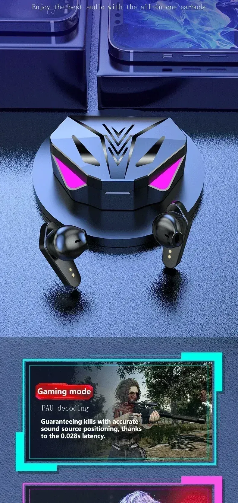 Nuove cuffie Bluetooth X15 TWS, cuffie wireless, auricolari a bassa latenza da 65 ms, cuffie da gioco per eSport, cuffie da gioco con microfono_voghion.com