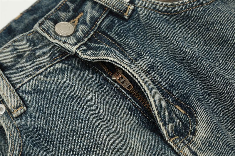 Jeans patchwork mimetici da uomo - Pantaloni a gamba larga con effetto used e cuciture a vista | Collezione Urban Grunge_voghion.com