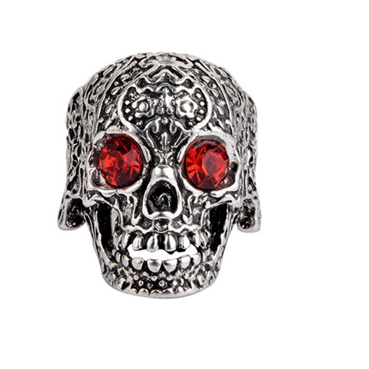 Schädelkopf Männer Rock Gothic Punk Schmuck Ring männliches Geschenk_voghion.com