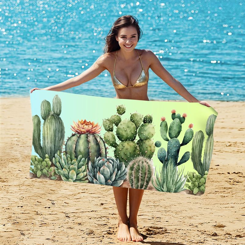 Asciugamano da spiaggia in flanella bifacciale con stampa personalizzata - Asciugatura rapida e protezione UV (multiuso come scialle, telo da bagno, coperta da picnic)_voghion.com
