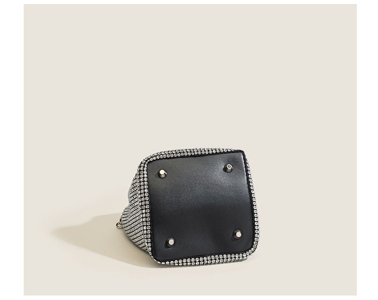 Borsa a secchiello con catena di diamanti di alta qualità, versatile, grande capacità, borsa a tracolla portatile con cestino per verdure_voghion.com