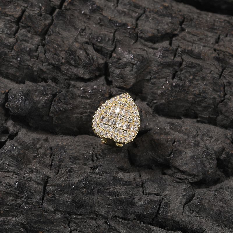Hip-Hop-Grills für Herren mit herzförmigem Zirkonia – vergoldeter und versilberter Zahnschmuck für stylische Outfits, Persönlichkeit, Hip-Hop, trendige Accessoires_voghion.com
