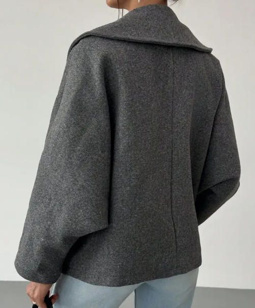 "Women's Wool Blend Cardigan Coat – Minimalist Chic With Functional Pockets"_voghion.com