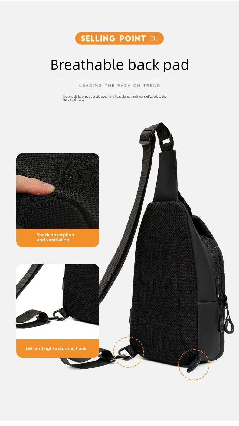 Borsa a tracolla monospalla impermeabile di grande capacità, per sport all'aria aperta, da uomo, casual_voghion.com