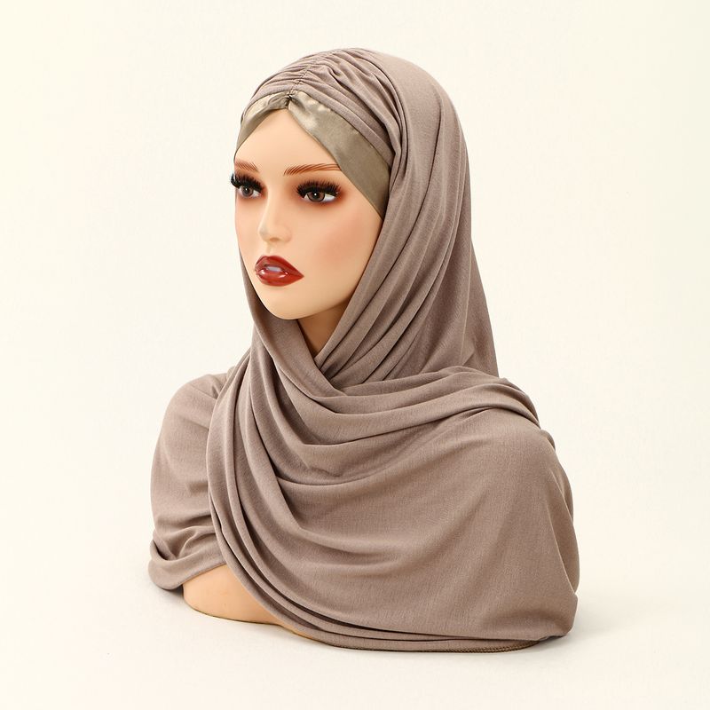 Sciarpe da donna, sciarpa lunga in cotone mercerizzato con cravatta plissettata, foulard coordinato per donna, Medio Oriente, Dubai_voghion.com