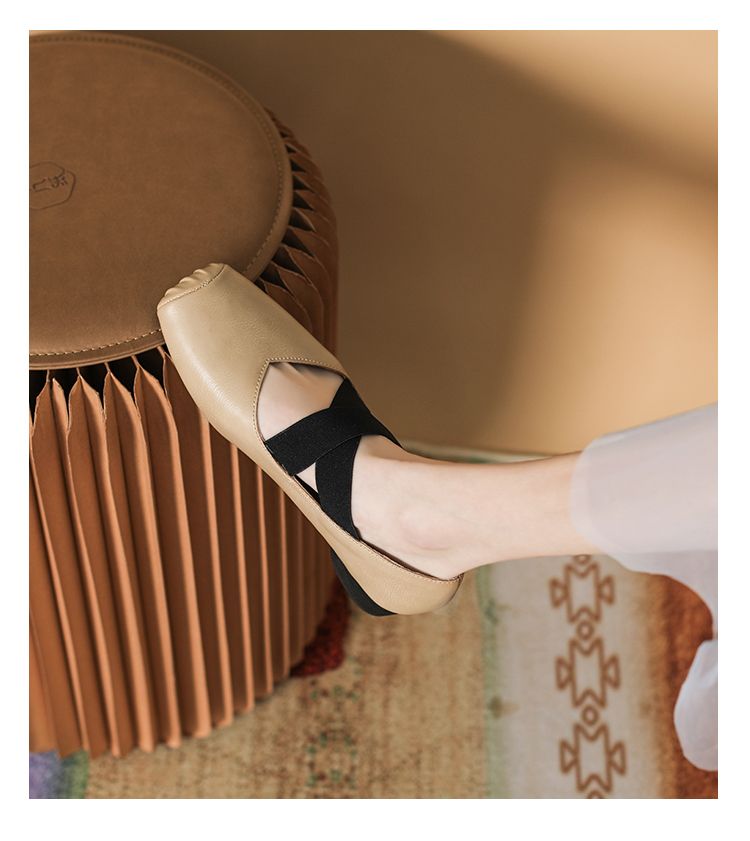 Mary Jane Wear Retro Strap Pig Nose Ballet Shoes_voghion.com
