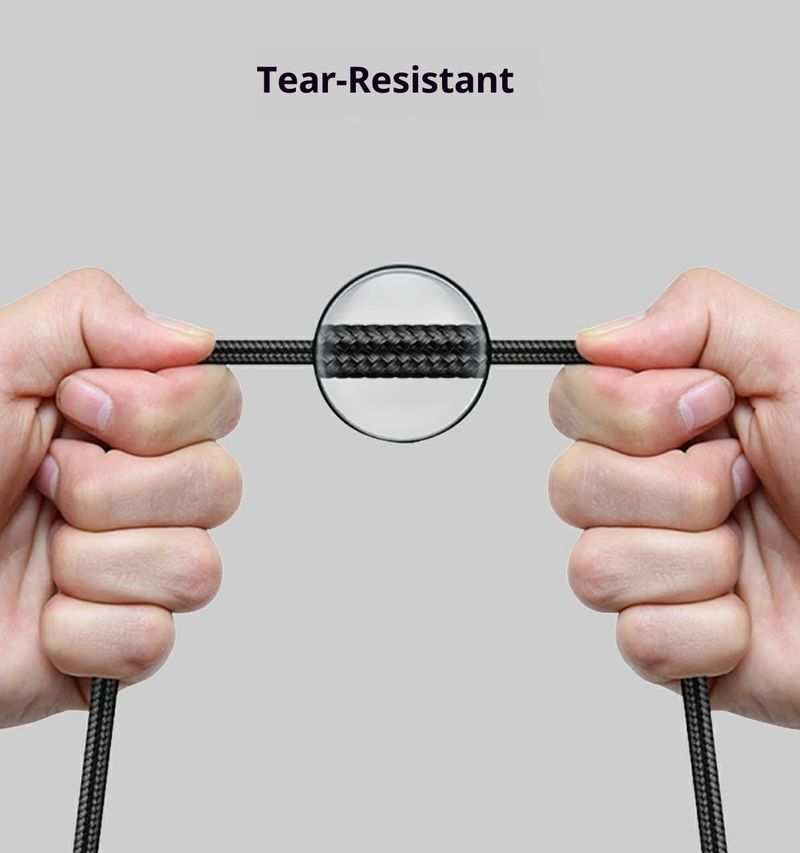 Digitex 1-naar-3 datakabel compatibel met iPhone, Samsung, Huawei, Xiaomi, Android-telefoons 3,2 m oplaadkabel_voghion.com