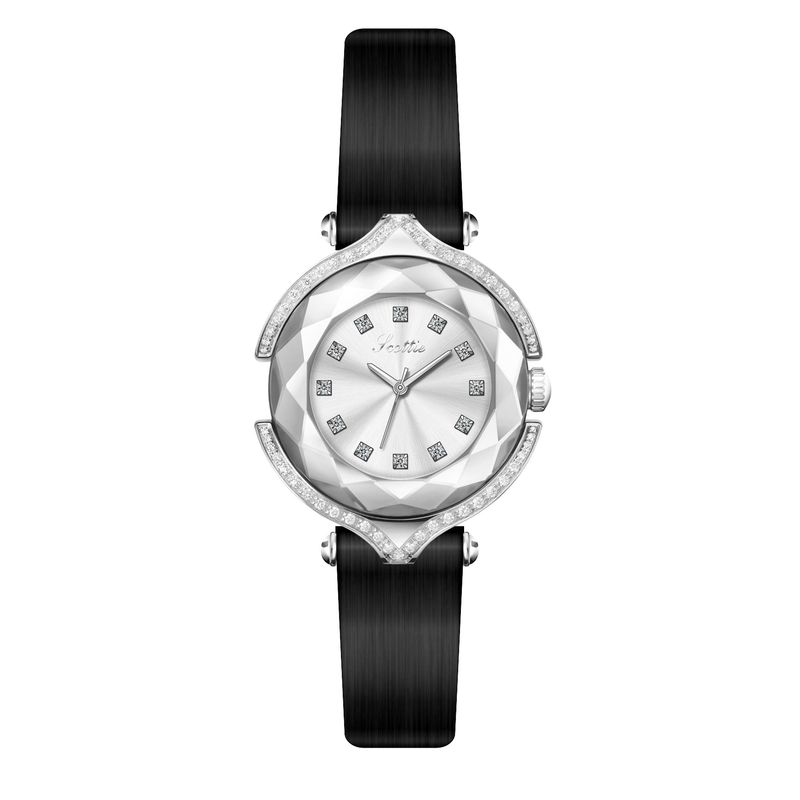 Gaudí Korean Fashion Elegant Diamonds, personalisierte Damenuhr mit rautenförmigem Spiegel und Lederarmband_voghion.com