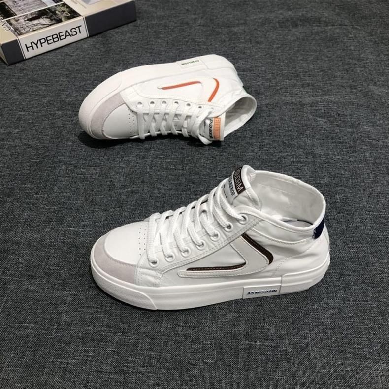 Soft Leather High-Top Sneakers 2025 Fall/Winter New Checkered Casual Canvas Shoes_voghion.com