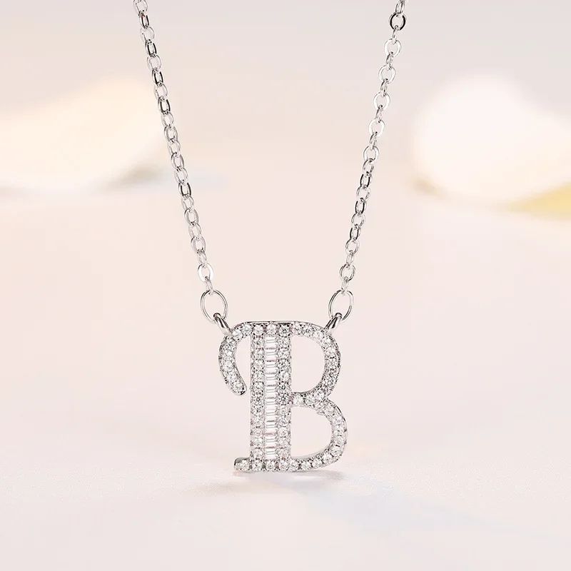 Klassiskt Sterg Sier Nytt Gnistrande A~Ö Bokstav Hänge Halsband Utsökt Ljus Charm Damsmycken Överraskningspresent_voghion.com