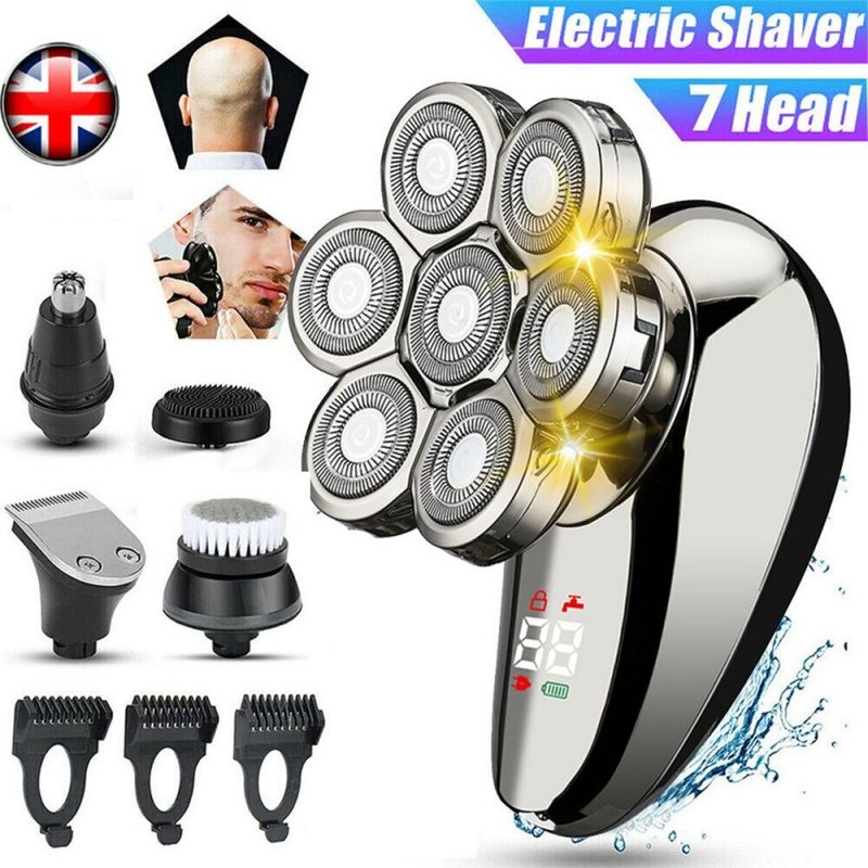 7D Elektrorasierer 7 Kopf Rasierer Glatze Bart Haar Schädel Trimmer Bart Entferner Männer_voghion.com