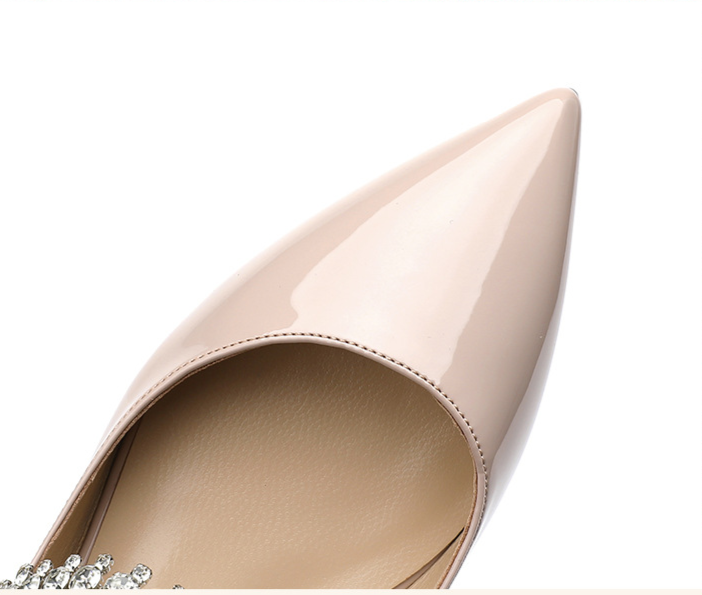 Chaussures de demoiselle d'honneur de mariage pour femmes, avec chaîne à bout pointu et fond souple, nouvelle collection été 2024_voghion.com