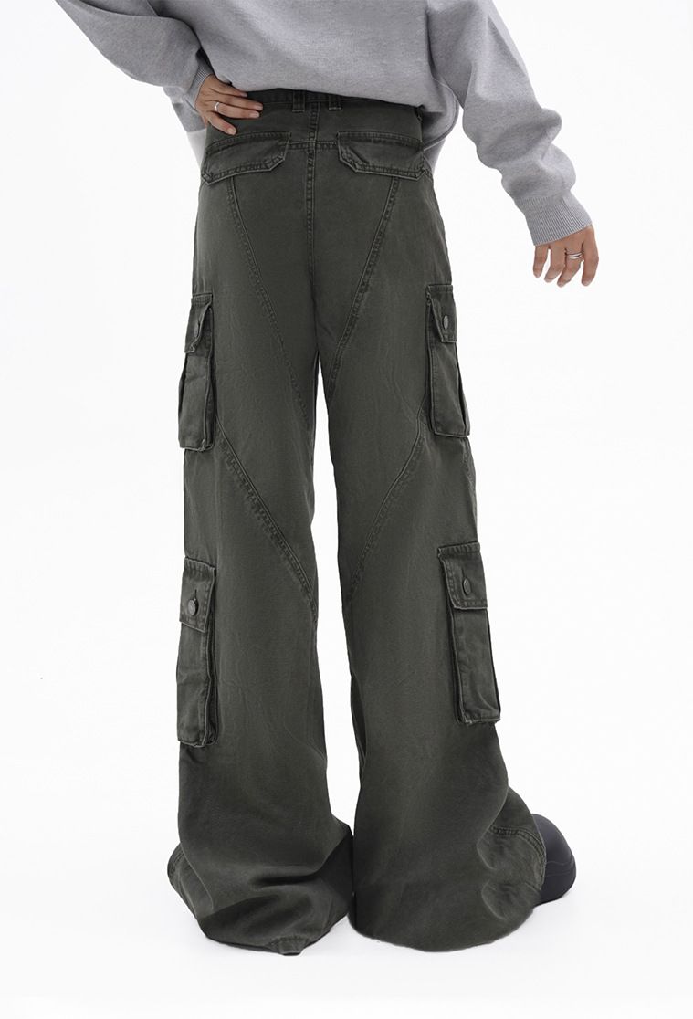 Men's Clothing Spring and Autumn functional high street drape brand cool street jeans multi pocket workwear_voghion.com