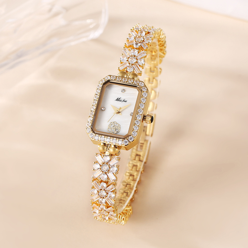 MISSFOX Ceas de damă Ins Style Fashion Temperament Diamond-incrustat High-end Small Cadran Watch pentru femei_voghion.com