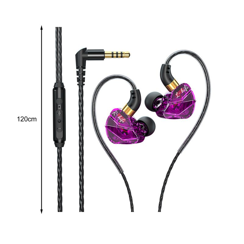 Wired with Microphone Stereo Surround 3.5mm Interface Sports Earphone Daily Life_voghion.com