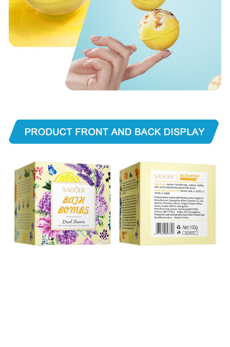 Pallina da bagno detergente profonda al profumo di limone e sale esplosivo_voghion.com